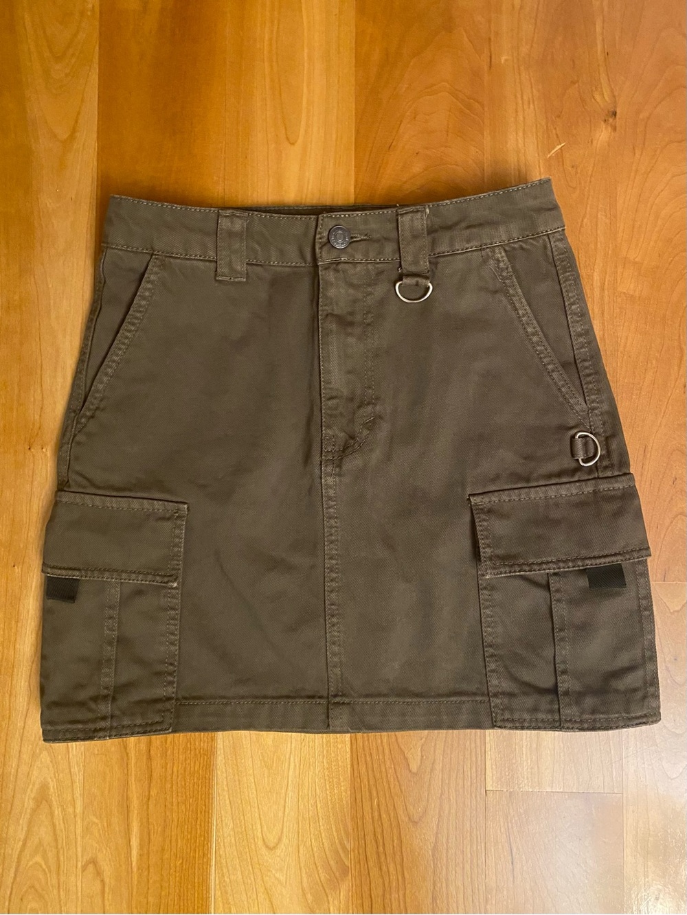 Forever 21 Olive Utility Cargo Mini Skirt